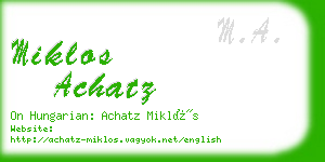 miklos achatz business card